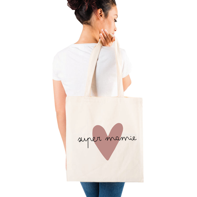 Tote bag personnalisable super mamie, idée cadeaux fête des grands mères