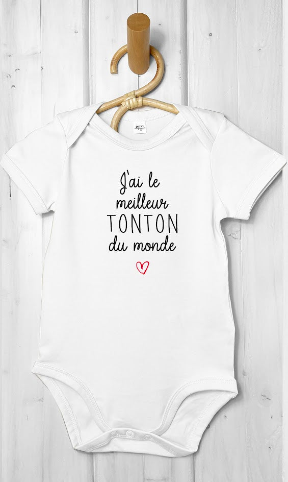 body bébé personnalisable meilleur tonton du monde couleur blanc Le Beausset