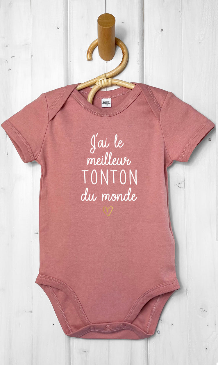 body bébé annonce grossesse pour tonton coton bio rose