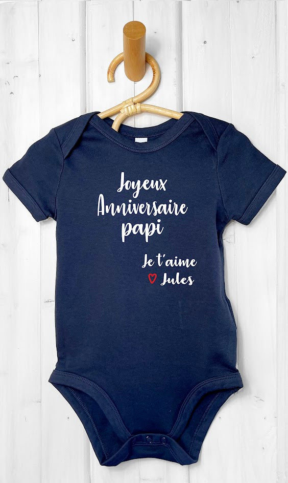 Body bébé personnalisé anniversaire papi