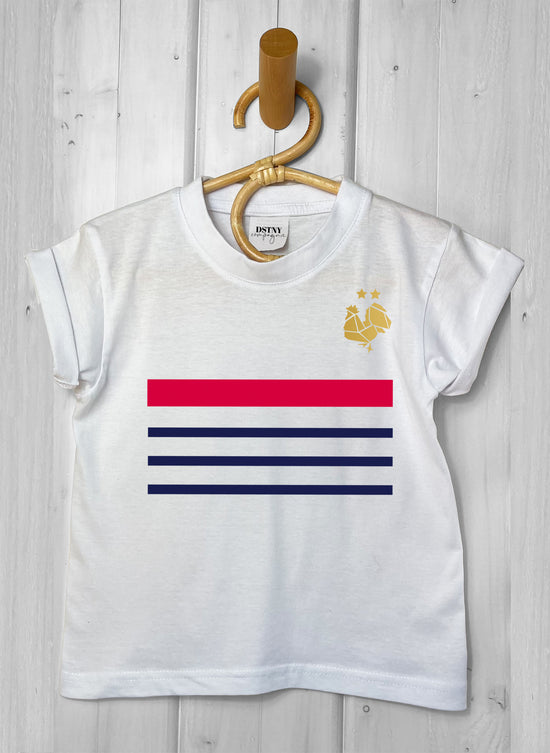 tee-shirt maillot équipe de France enfant blanc