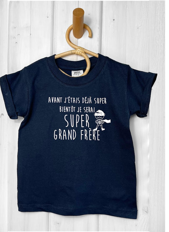 tee shirt enfant super grand frère pour annonce grossesse famille