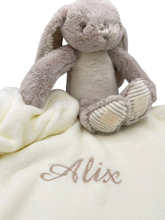 Lapin en Peluche Personnalisé avec Prénom Brodé du bébé