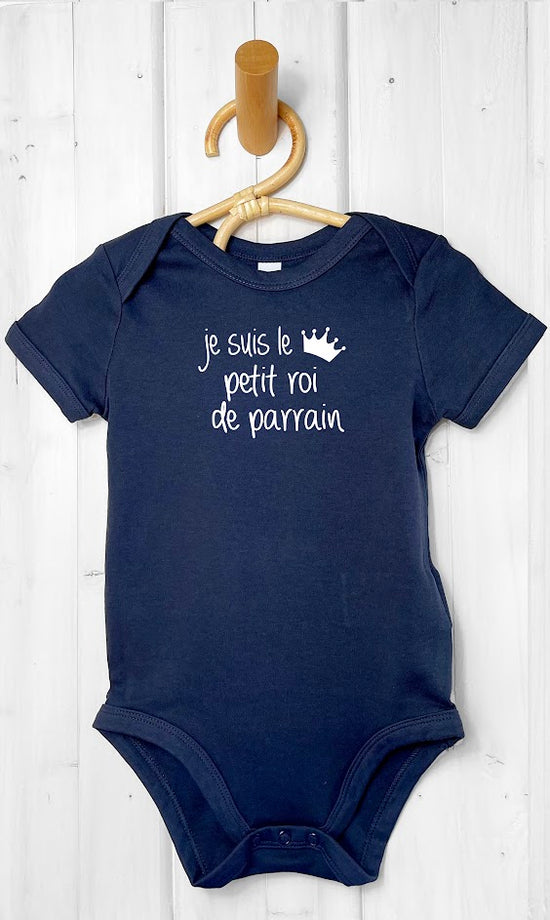 body personnalisé bébé je suis le petit roi de parrain atelier Le Beausset