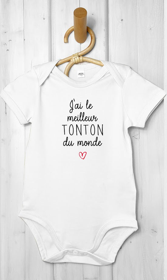 body  bébé personnalisable meilleur tonton du monde couleur blanc Le Beausset