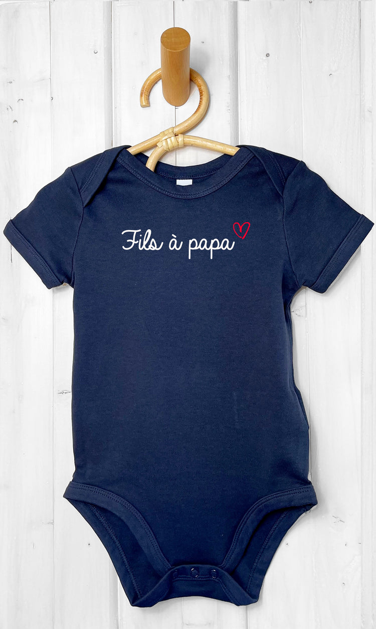 Body bébé en coton fils à papa couleur bleu