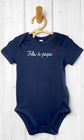 Body bébé en coton fils à papa couleur bleu