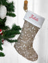 botte chaussette de Noël en jute personnalisable avec prénom