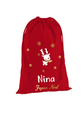 hotte de noël personnalisée rouge avec prénom Le Beausset