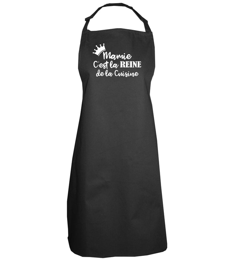 Tablier cuisine noir cadeau mamie fête des mamies, Atelier de personnalisation Le Beausset 