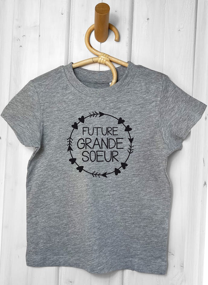 tee shirt petite fille annonce grossesse grande soeur atelier de personnalisation Le Beausset