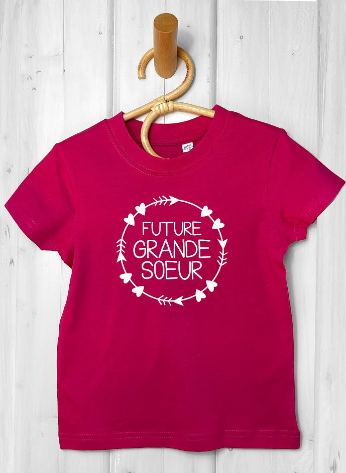 tee shirt enfant future grande soeur rose annonce grossesse 